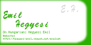 emil hegyesi business card
